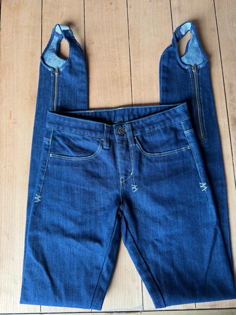 Ksubi Dark Indigo Zip-Strap Skinny Jeans